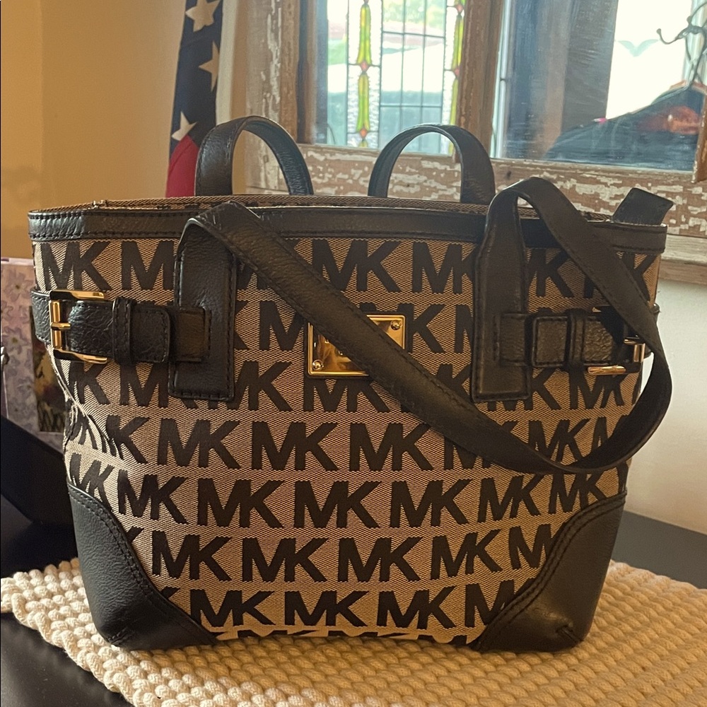 Michael Kors Black and Tan Bag
